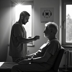 RN tending to a patient